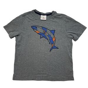 HANNA ANDERSSON Blue Fractal Shark Brushed Cotton Tee Size 8 130 Kids Peru